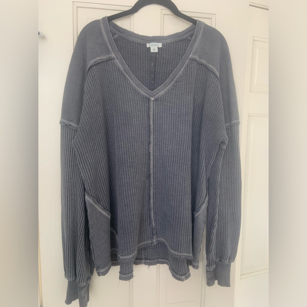 Sundance Charcoal Waffle Knit Top